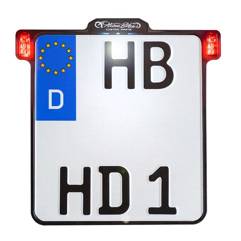 Heinz Bikes All-In-One 2.0 Licence Plate Holder W/ Led Plate Lights, Brake And Rear Lights #HBKZ2.0-MB-RL