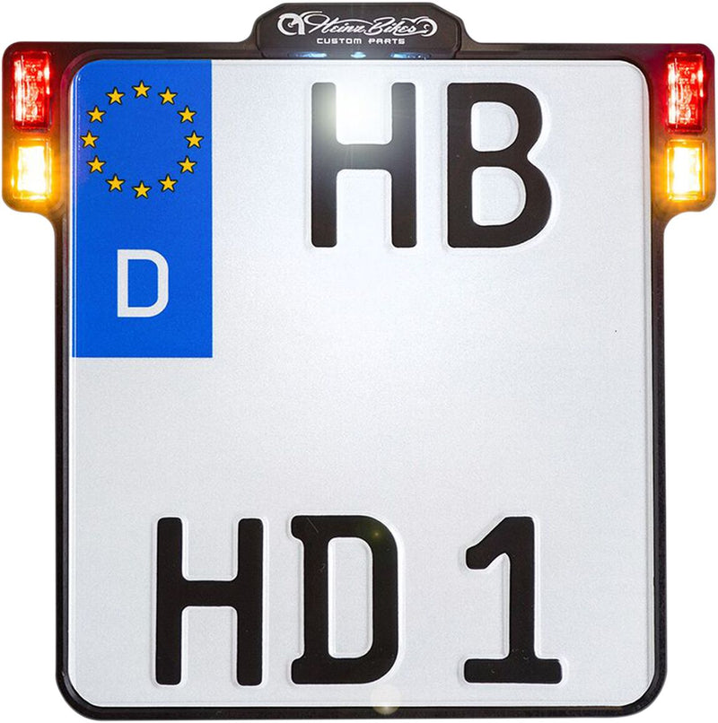 Heinz Bikes All-In-One 2.0 Licence Plate Holder W/ Led Plate Lights, Brake And Rear Lights #HBKZ2.0-MB-3TS
