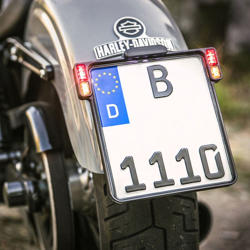 Heinz Bikes All-In-One 2.0 Licence Plate Holder W/ Led Plate Lights, Brake And Rear Lights #HBKZ2.0-MB-3TS