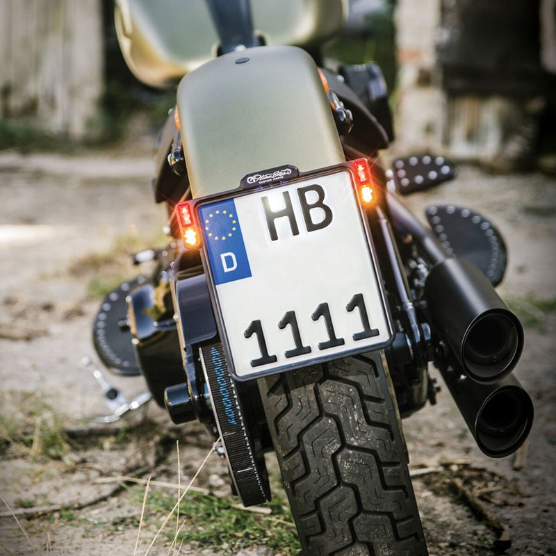 Heinz Bikes All-In-One 2.0 Licence Plate Holder W/ Led Plate Lights, Brake And Rear Lights #HBKZ2.0-MB-3TS