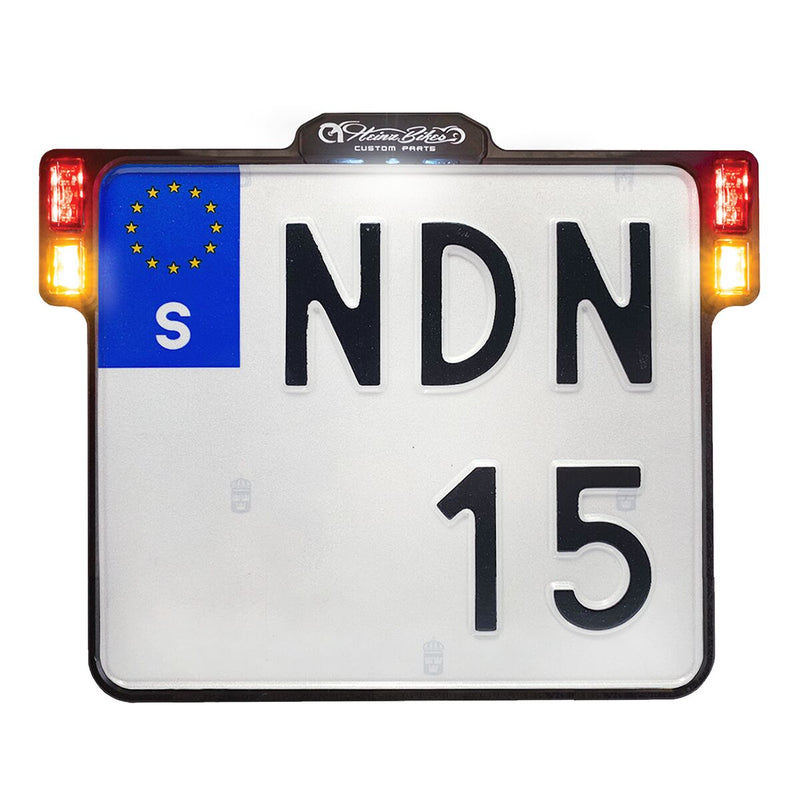 Heinz Bikes Licence Plate Holder 3-In-1 For EU Countries #HBKZ2.0-MB-3TS-S