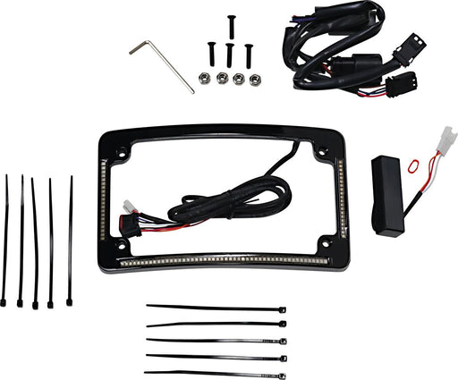 Custom Dynamics Black Plug and Play Run/Brake/Turn LED Radium Licence Plate Frame for 2010-2013 Harley-Davidson Touring and 2010-2011 Harley-Davidson Trike Motorcycles