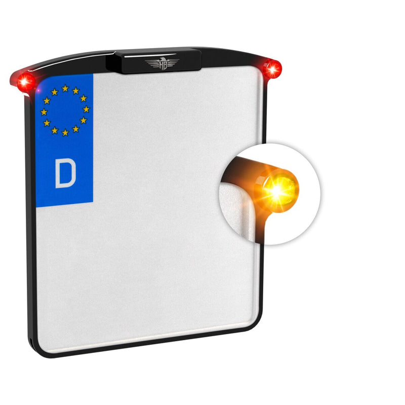 Heinz Bikes All In One Nano Licence Plate Holder In Black With Indicator, Brake Light & Taillight (Switzerland x