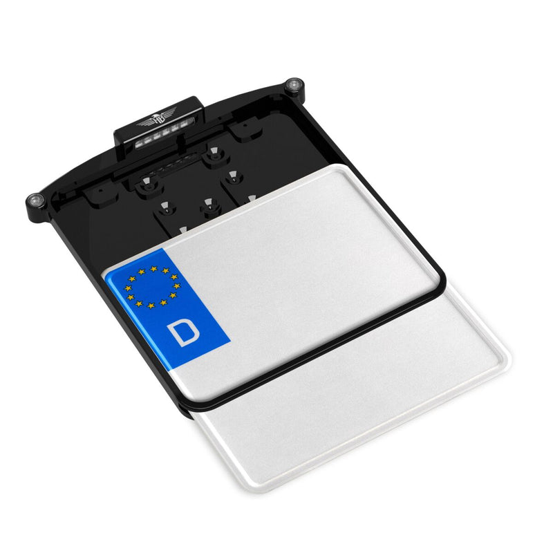 Heinz Bikes All In One Nano Licence Plate Holder In Black With Indicator, Brake Light & Taillight (Switzerland x