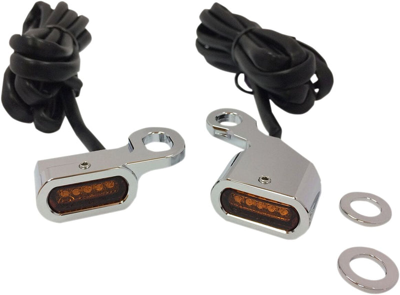 Drag Specialties LED Handlebar Marker Lights Fits Harley-Davidson Dyna, Softail, Sportster Models 1996-2017