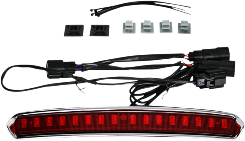Custom Dynamics Chrome High Mount Tour Pak HMT LED Light w/Red Lens for 2014-2025 Harley-Davidson Trike and 2014-2025 Harley-Davidson Touring Motorcycles