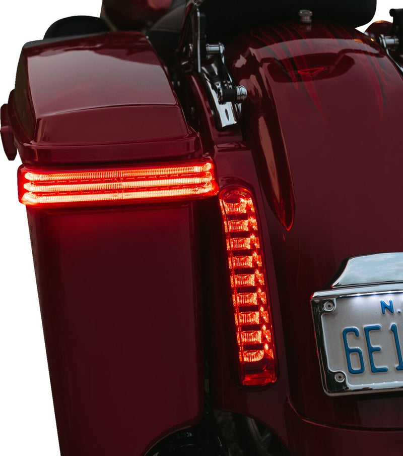 Custom Dynamics Chrome/Red LED Sequential ProBEAM BAGZ Saddlebag Lights for 1997-2013 Harley-Davidson Touring Motorcycles