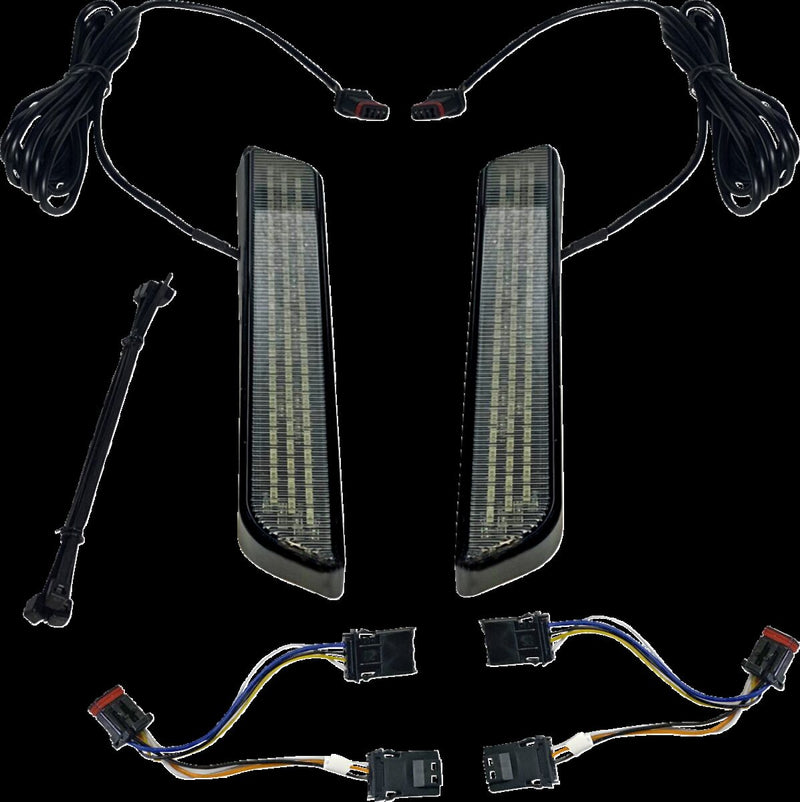 Custom Dynamics Black LED Fork Lights w/Smoke Lens for 2014-2025 Harley-Davidson Touring and 2014-2025 Harley-Davidson Trike Motorcycles