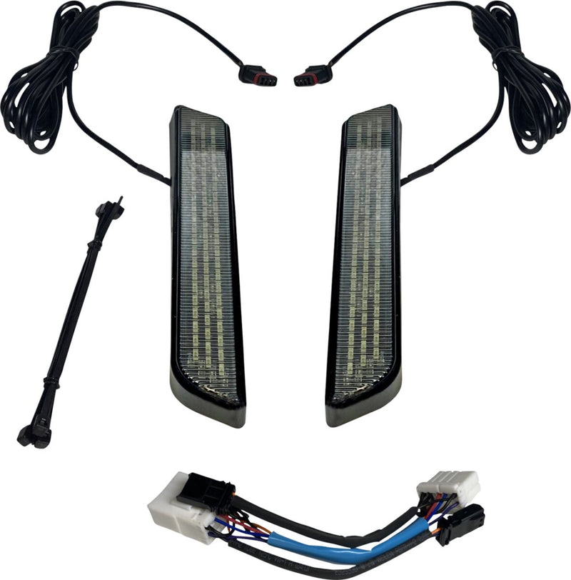 Custom Dynamics Black LED Fork Lights w/Smoke Lens for Various Harley-Davidson Motorcycles (See Fitment List)