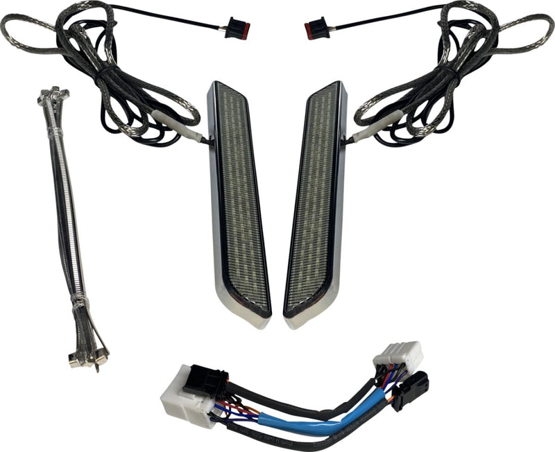 Custom Dynamics Chrome LED Fork Lights w/Smoke Lens for Various Harley-Davidson Motorcycles (See Fitment List)