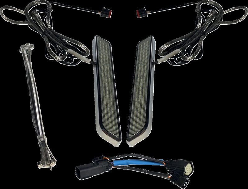 Custom Dynamics Chrome LED Fork Lights w/Smoke Lens for 2010-2013 Harley-Davidson Road Glide Custom - FLTRX and 2010-2013 Harley-Davidson Street Glide - FLHX Motorcycles