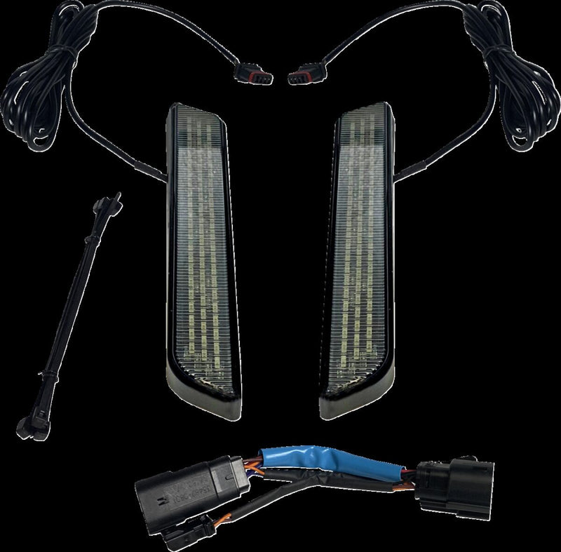 Custom Dynamics Black LED Fork Lights w/Smoke Lens for 2010-2013 Harley-Davidson Touring Motorcycles