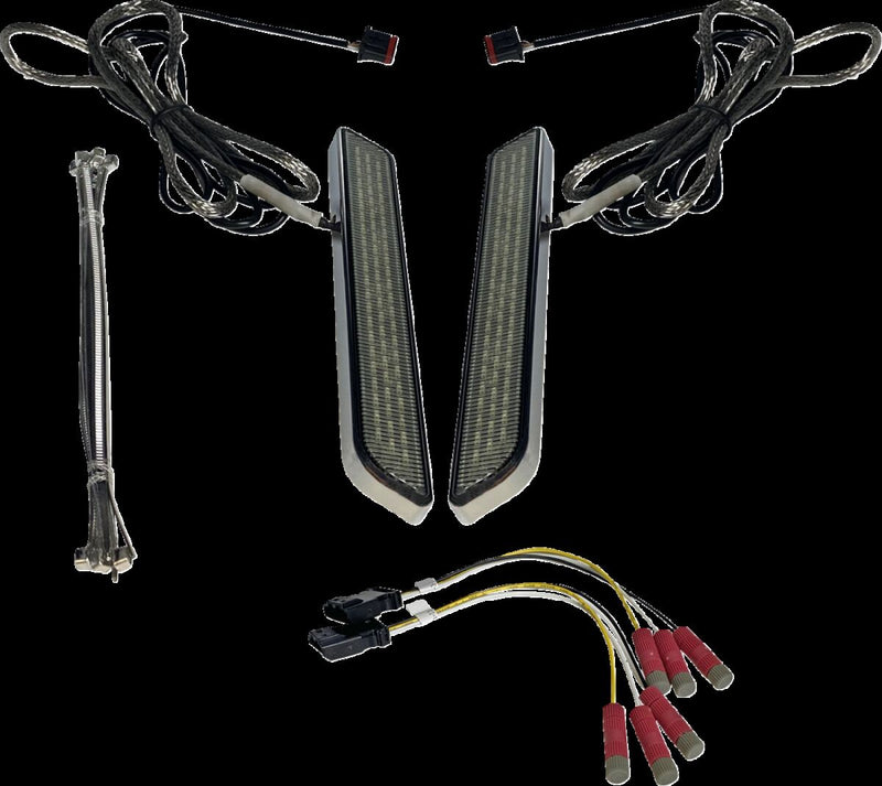 Custom Dynamics Universal Chrome Front LED Fork Light w/Smoke Lens