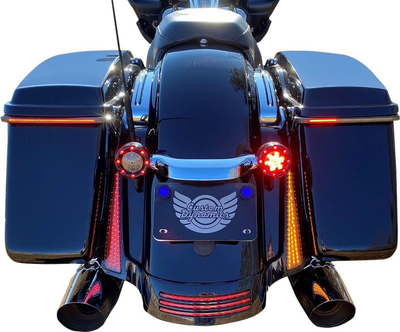 Custom Dynamics Dual Color Fascia LED Panel Lights - Pair, Brake /  Running /  Turn Signal for Harley-Davidson Touring 2014-2025