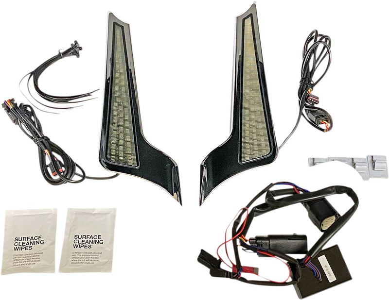 Custom Dynamics Dual Colour Fascia LED Panel Lights w/Smoke Lens for 2014-2025 Harley-Davidson Touring Motorcycles