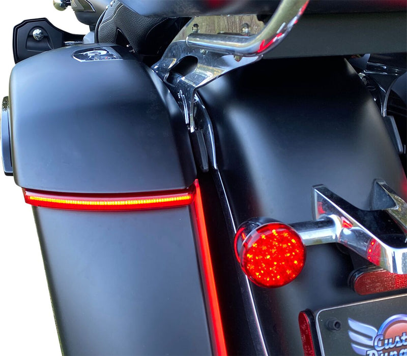 Custom Dynamics Low Profile Bagz w/Red Lens for Select Indian Motorcycles