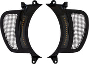 Custom Dynamics Black w/Black Mesh LED Vent Insert w/Auxiliary Turn Signal for 2015-2025 Harley-Davidson Touring and 2023-2025 Harley-Davidson Trike Motorcycles