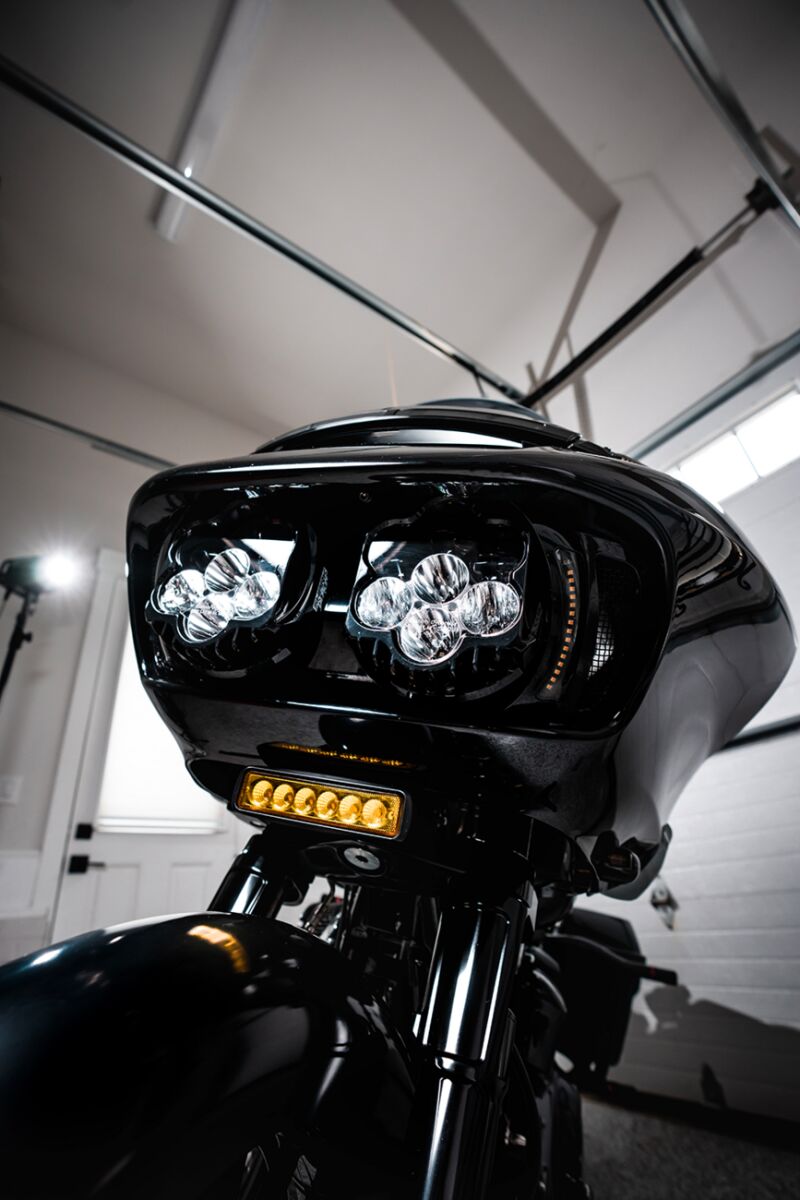 Custom Dynamics Black w/Black Mesh LED Vent Insert w/Auxiliary Turn Signal for 2015-2025 Harley-Davidson Touring and 2023-2025 Harley-Davidson Trike Motorcycles