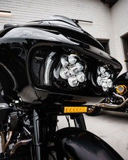 Custom Dynamics Black w/Black Mesh LED Vent Insert w/Auxiliary Turn Signal for 2015-2025 Harley-Davidson Touring and 2023-2025 Harley-Davidson Trike Motorcycles