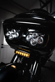 Custom Dynamics Black w/Black Mesh LED Vent Insert w/Auxiliary Turn Signal for 2015-2025 Harley-Davidson Touring and 2023-2025 Harley-Davidson Trike Motorcycles