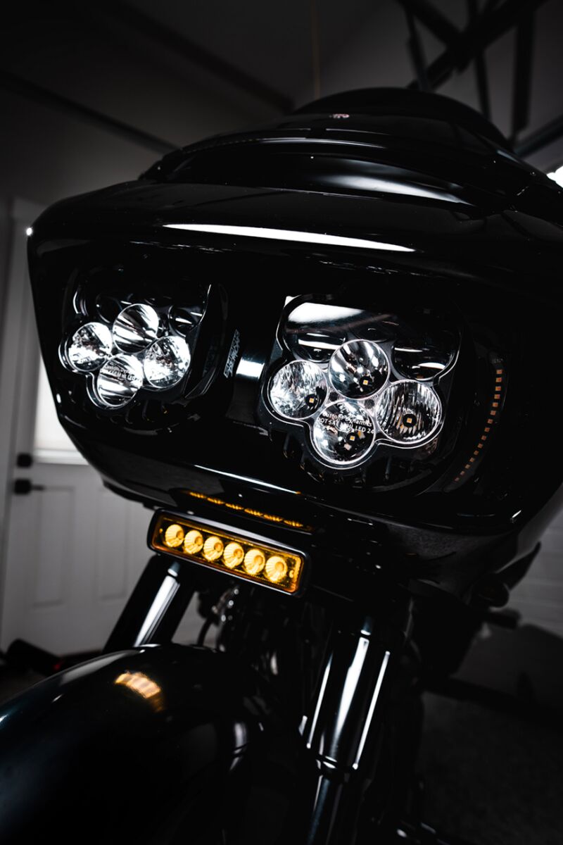 Custom Dynamics Black w/Black Mesh LED Vent Insert w/Auxiliary Turn Signal for 2015-2025 Harley-Davidson Touring and 2023-2025 Harley-Davidson Trike Motorcycles