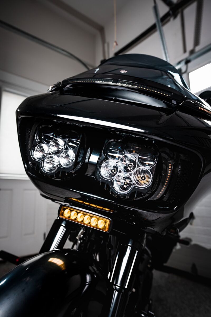 Custom Dynamics Black w/Black Mesh LED Vent Insert w/Auxiliary Turn Signal for 2015-2025 Harley-Davidson Touring and 2023-2025 Harley-Davidson Trike Motorcycles