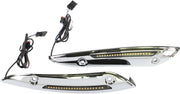 Custom Dynamics Chrome LED Windshield Trim With Auxiliary Turn Signals for 2015-2025 Harley-Davidson Touring and 2023-2025 Harley-Davidson Trike Motorcycles
