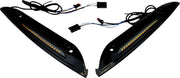 Custom Dynamics Black LED Windshield Trim With Sequential Auxiliary Turn Signals for 2023-2025 Harley-Davidson Trike and 2015-2023 Harley-Davidson Touring Motorcycles