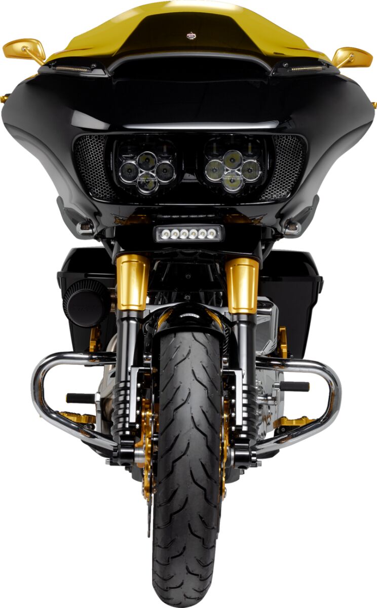 Custom Dynamics Black LED Windshield Trim With Sequential Auxiliary Turn Signals for 2023-2025 Harley-Davidson Trike and 2015-2023 Harley-Davidson Touring Motorcycles