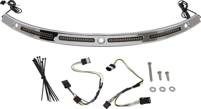 Custom Dynamics Chrome Gensis 4 Dynamic LED Batwing Windshield Trim Sequential Turn Signal for 2014-2025 Harley-Davidson Trike and 2014-2025 Harley-Davidson Touring Motorcycles