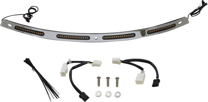 Custom Dynamics Chrome Gensis 4 Dynamic LED Batwing Windshield Trim for 2006-2013 Harley-Davidson Touring and 2009-2013 Harley-Davidson Trike Motorcycles