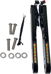 Custom Dynamics Black ProBeam Dynamic Strips V2 Front Turn Signals for 1996-2025 Harley-Davidson Touring Motorcycles