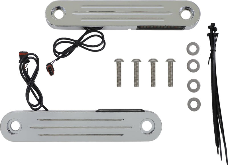 Custom Dynamics Chrome ProBeam Dynamic Strips V2 Front Turn Signals for 1996-2025 Harley-Davidson Touring Motorcycles