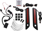 Custom Dynamics Black Saddlebag Hinge Dual Colour Accent Lights w/Red Lens for 2014-2025 Harley-Davidson Touring Motorcycles