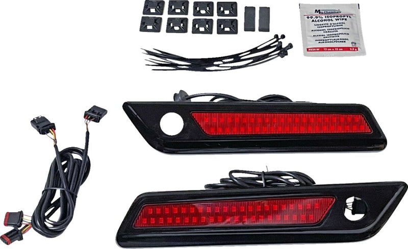 Custom Dynamics Black Saddlebag Hinge Dual Colour Accent Lights w/Red Lens for 2014-2025 Harley-Davidson Touring Motorcycles