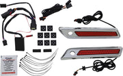 Custom Dynamics Chrome Saddlebag Hinge Dual Colour Accent Lights w/Red Lens for 2014-2025 Harley-Davidson Touring Motorcycles