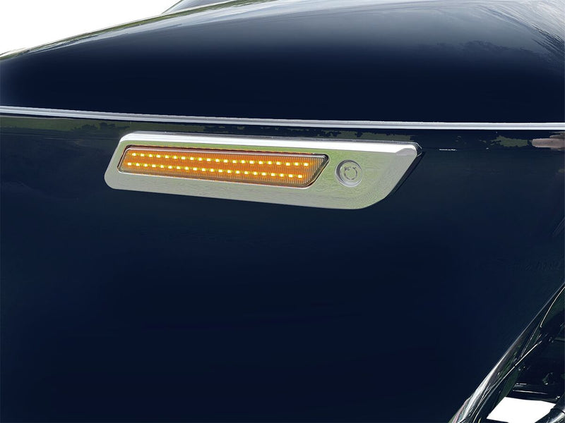Custom Dynamics Chrome Saddlebag Hinge Dual Colour Accent Lights w/Smoke Lens for 2014-2025 Harley-Davidson Touring Motorcycles