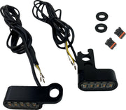 Custom Dynamics Black Mirror Mount Front Turn Signals for Various Harley-Davidson Motorcycles (See Fitment List)