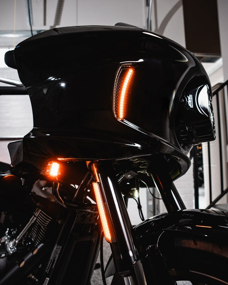 Custom Dynamics Amber White Fairing Vent Lights for 2022-2026 Harley-Davidson Softail Low Rider ST - FXLRST and 2022 Harley-Davidson Softail Low Rider El Diablo - FXRST Motorcycles
