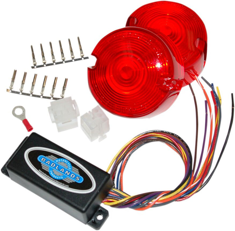 Badlands Plug-In Illuminator with Red Lenses for 1986-1998 Harley-Davidson Control Module Brake Light Running Light