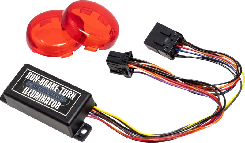 Badlands Plug-In Illuminator with Red Lenses for 1999-2013 Harley-Davidson Control Module Brake Light Running Light