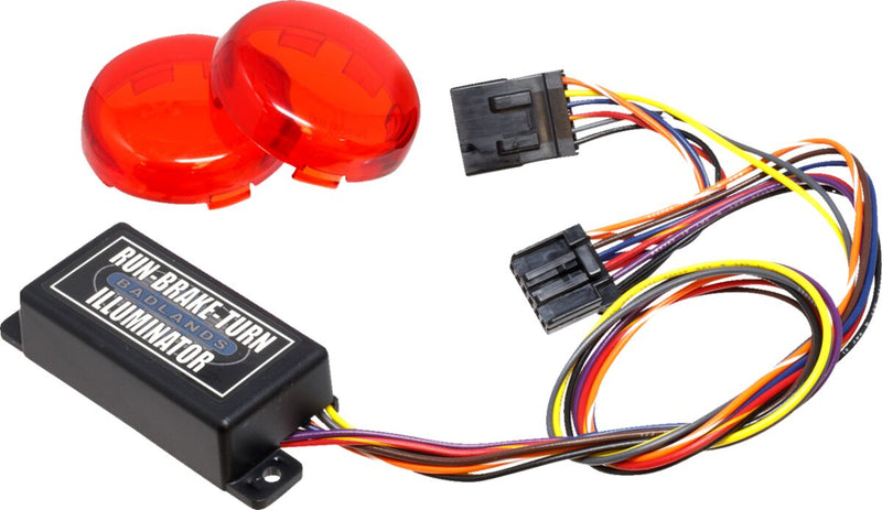 Badlands Plug-In Illuminator with Red Lenses for 2004-2013 Harley-Davidson Control Module Brake Light Running Light