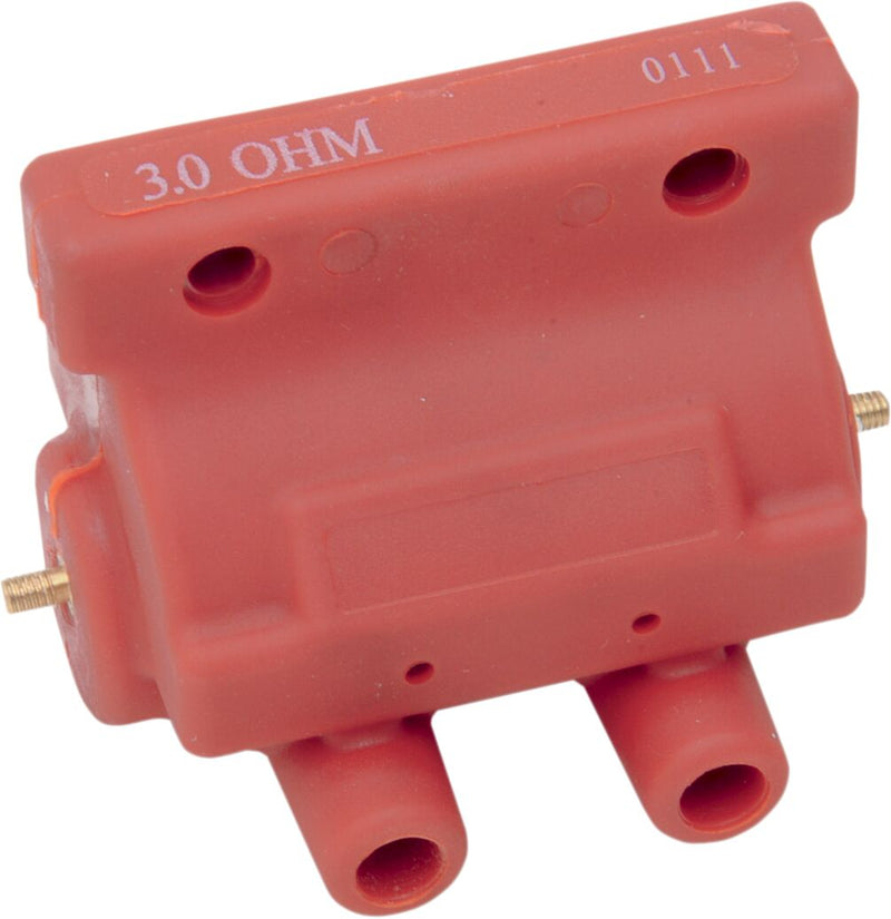 Drag Specialties Red Dual-Fire Ignition Coil for Various Various Harley-Davidson Motorcycles (See Fitment List)