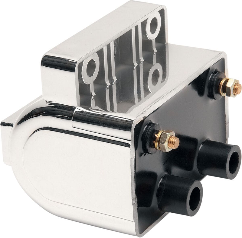 Drag Specialties Chrome Electronic Ignition Dual Fire Coil for Various Various Harley-Davidson Motorcycles (See Fitment List)