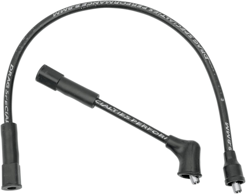 Drag Specialties 8.8 Mm Spark Plug Wire - Pair, 17,5 cm (7") /  50 cm (20"), Silicone - Black for Harley-Davidson Sportster 1986-2003