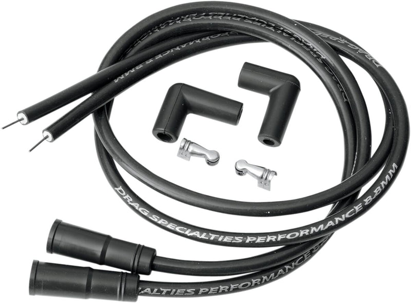 Drag Specialties 8.8 Mm Spark Plug Wire - Kit, 96 cm (38"), Silicone - Black for Harley-Davidson Touring, Softail, Dyna & Trike 1999-2017