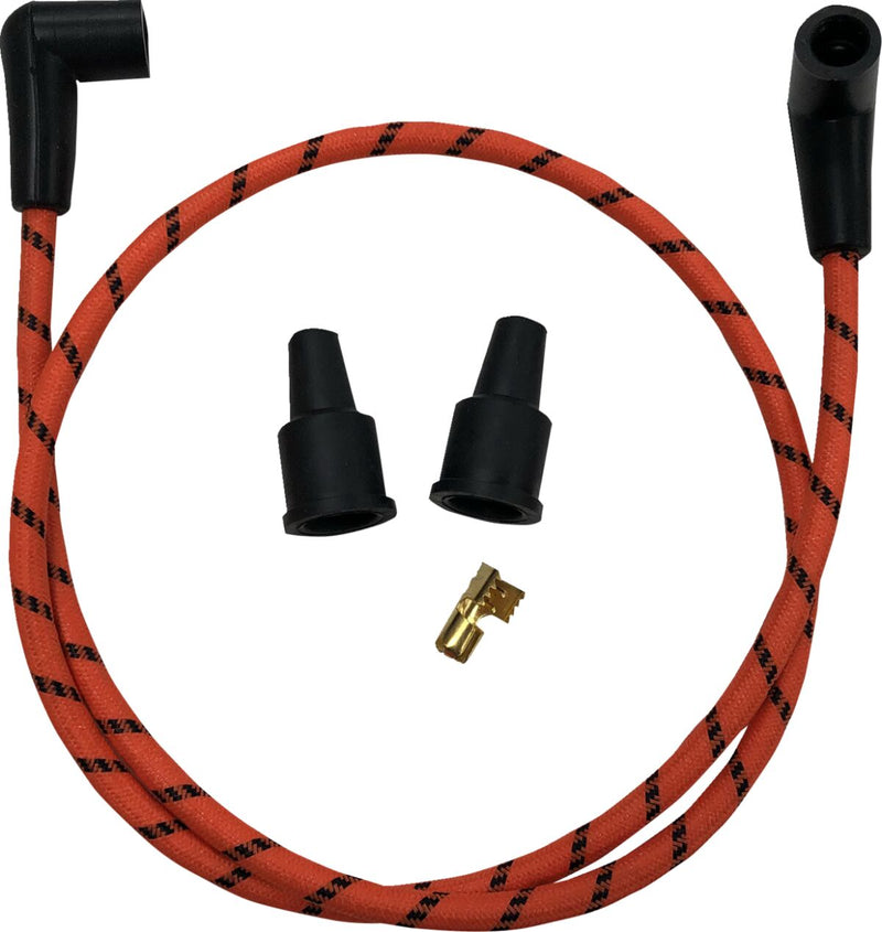 Drag Specialties Universal Braided Spark Plug Wires - Kit - Black / Orange