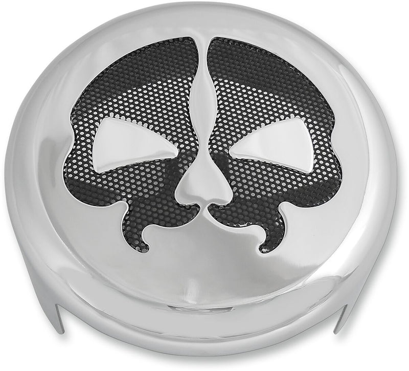 Drag Specialties Horn Cover - Steel, Skull, 117,5 mm (4-5/8") - Chrome for Harley-Davidson Touring, Softail, Sportster & Trike 2014-2024