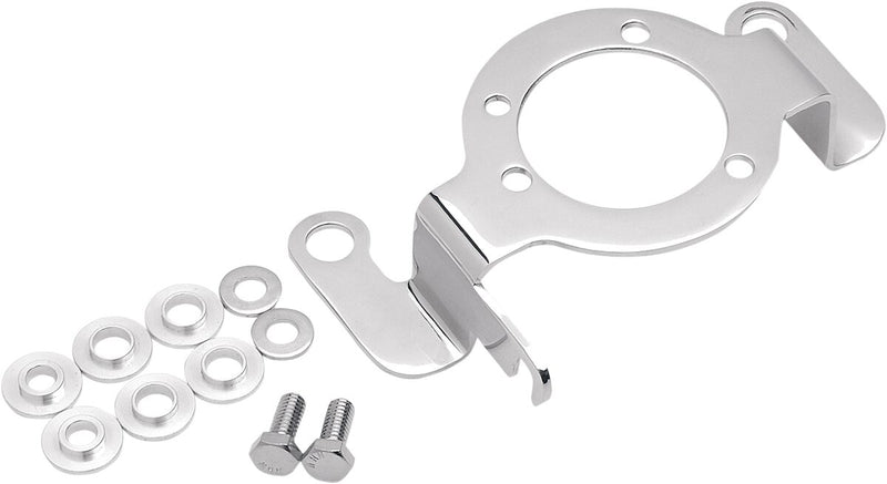 Drag Specialties Carburetor Support Bracket with Choke Cable Mount - Steel, For HSR 42/45 /  Mikuni, Each - Chrome / Silver for Harley-Davidson Touring, Softail, Dyna & FXR 1992-20