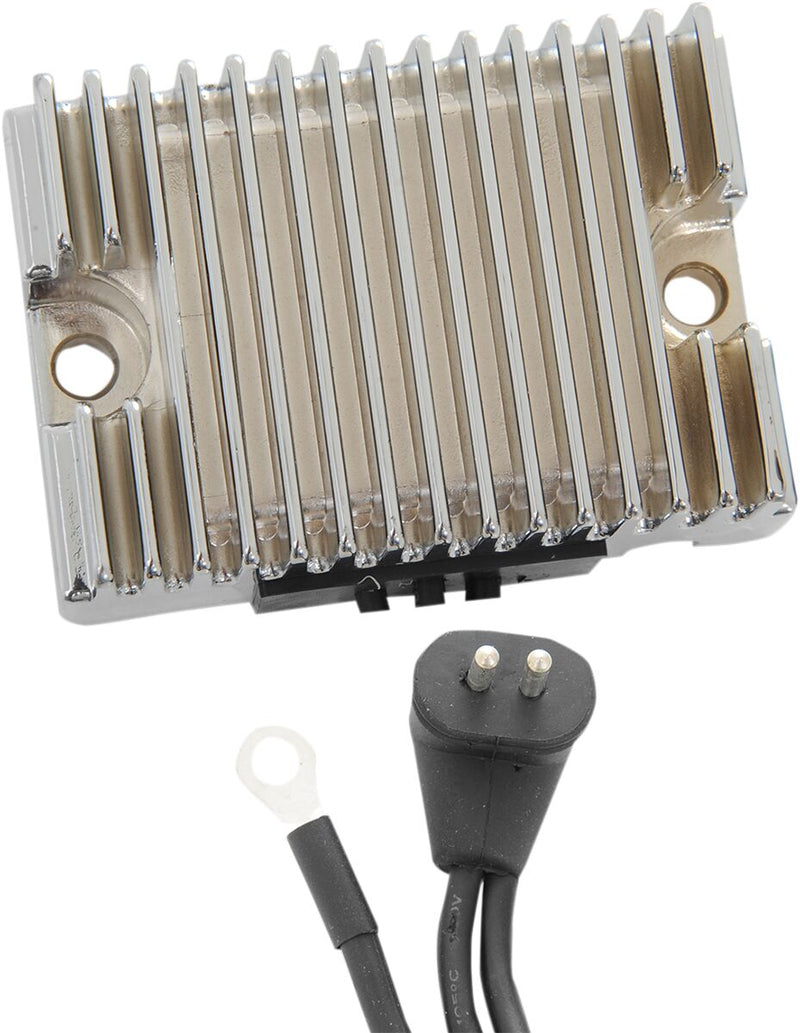 Drag Specialties Solid-state Regulator - Each, Aluminum - Chrome for Harley-Davidson Touring, Softail, Dyna & FXR 1981-1988